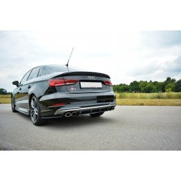 Накладка сплиттер на задний бампер на Audi S3 8V рестайл